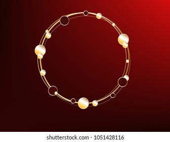 Golden frame on a Burgundy background