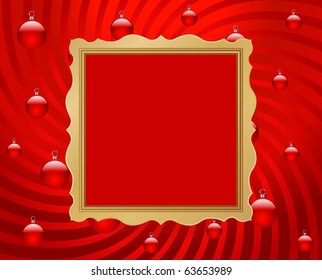 golden frame on christmas background