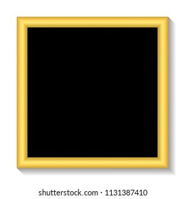 Golden frame on dark background. Decorative frame or border. Vector illustration.