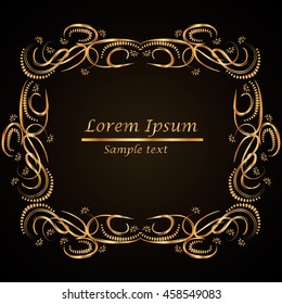 golden frame on a dark background