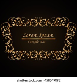 golden frame on a dark background