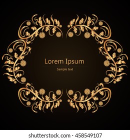 golden frame on a dark background