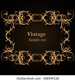 golden frame on a dark background