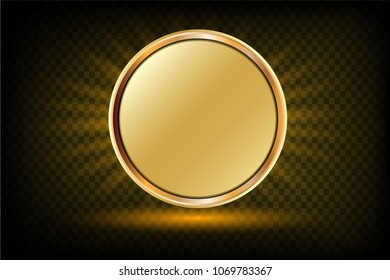  golden frame on sunray background  with space for your text. Vector illustration.