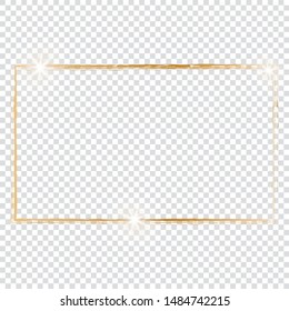 golden frame on transparent background