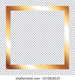 golden frame on transparent background