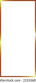 Golden frame on transparent background. Golden luxury realistic rectangle border. Vector frame
