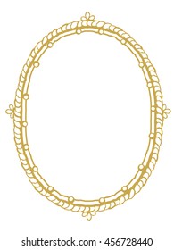 golden frame with ornaments in gold for pictures or mirror