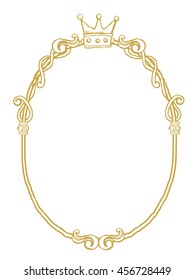 golden frame with ornaments in gold for pictures or mirror