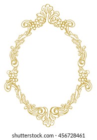 golden frame with ornaments in gold for pictures or mirror