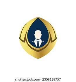 golden frame person avatar vector illustration template design