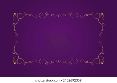 Golden frame with purple background.
