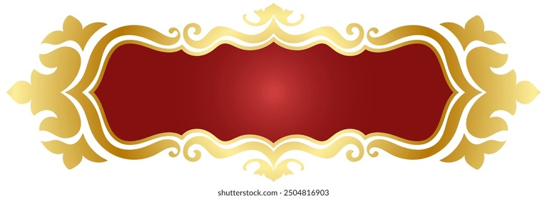 Marco dorado Caja de texto elegante roja Caja de texto dorada India
