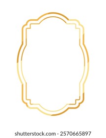 golden frame retro design isolated