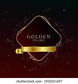 Golden frame and ribbon background with text space Vector