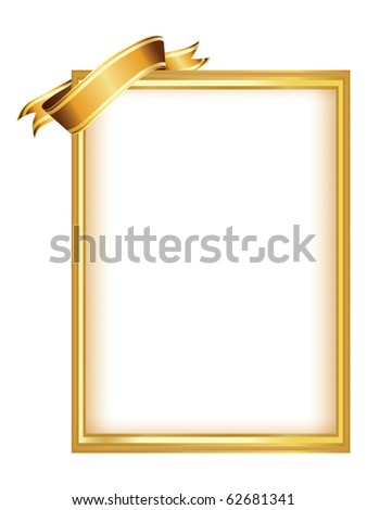 Golden Frame Ribbon Vector Stock Vector (Royalty Free) 62681341 ...