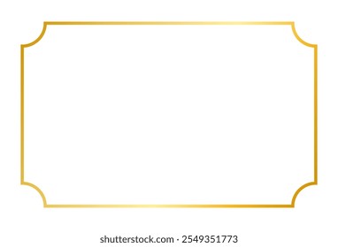 Golden frame round corner decoration element vector