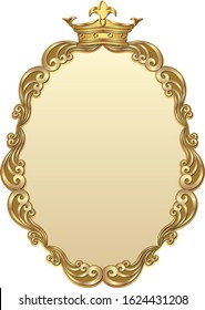 golden frame with royal crown and ornaments