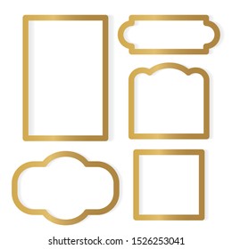 golden frame set icon- vector illustration