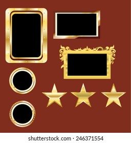 golden frame set and starts vector