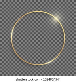 Golden frame with shadows and highlights isolated on a transparent background. Eps 10