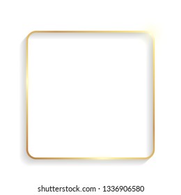 Golden frame with shadows and highlights isolated on a white background. Eps 10