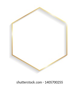 Golden frame with shadows and highlights isolated on a white background.