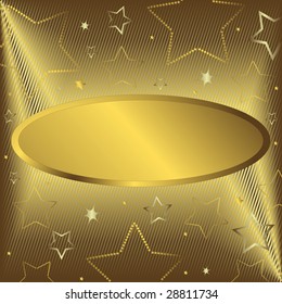 Golden frame with stars and place for the text (vector)