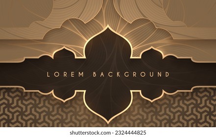 Golden frame template with patterns