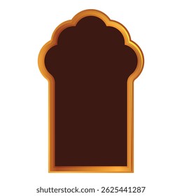 Golden frame with traditional arabic pattern featuring a blank space ideal for adding text or images