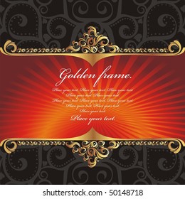 Golden frame. (vector illustration)