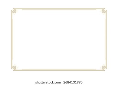 Golden frame vector illustration. Decorative border and design art with vintage ornament decoration.