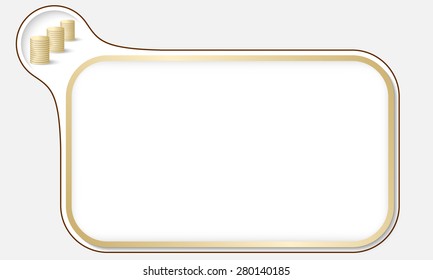 Golden frame for your text and coin