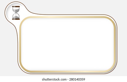 Golden frame for your text and sand glass