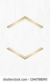 Golden framed badge on a white stucco wall textured vector