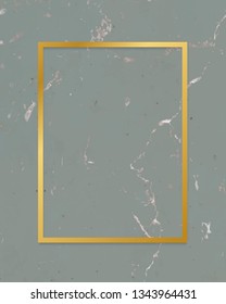 Rectángulo dorado enmarcado en un vector texturizado de mármol