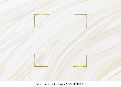 Cuadrado dorado sobre un vector texturado de mármol líquido