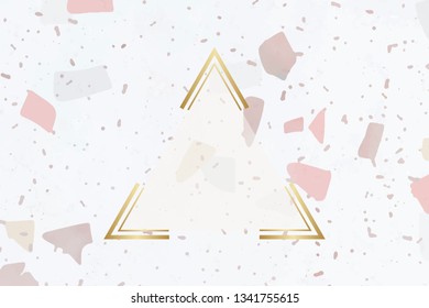 Golden framed triangle on a ceramic tile design vector