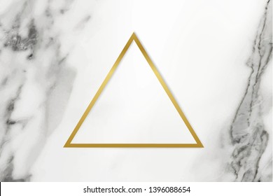 Golden framed triangle on a marble textured vector