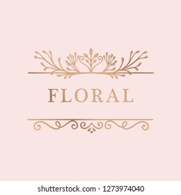 Vector de logotipo vintage enmarcado de oro