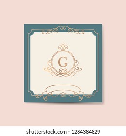 goldgerahmtes Vintage-Logo, Vektorgrafik