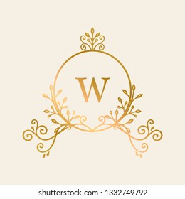 Vector de logotipo vintage enmarcado de oro