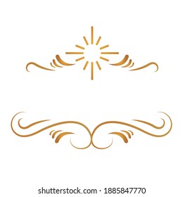 golden frames and burst decoration isolated icon vector illustration design
