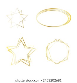 Golden frames luxury collection with layers vector icon set 