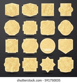 Golden Frames Set. Vector Illustration.