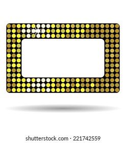 Golden framework or belt buckle isolated on white background