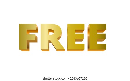 Golden FREE 2.5D text vector. Use for discount sale promotion banner, website, poster, etc.