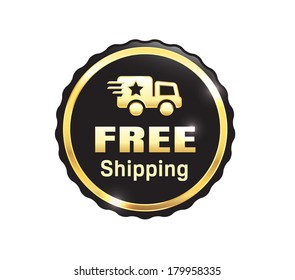 Golden Free Shipping Badge