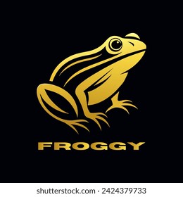 golden frog with circle logo 