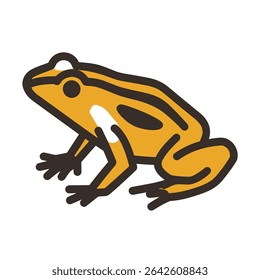 Gouden kikker kruipt vredig eenvoudige witte achtergrond illustratie